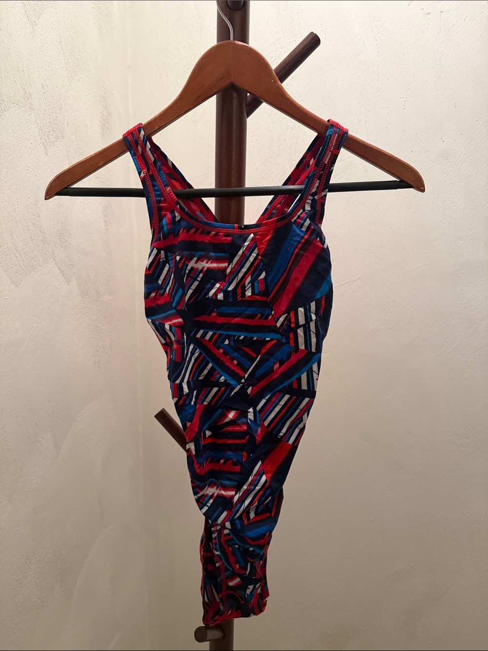 Speedo One-Piece Swimsuit in Red, Blue, White